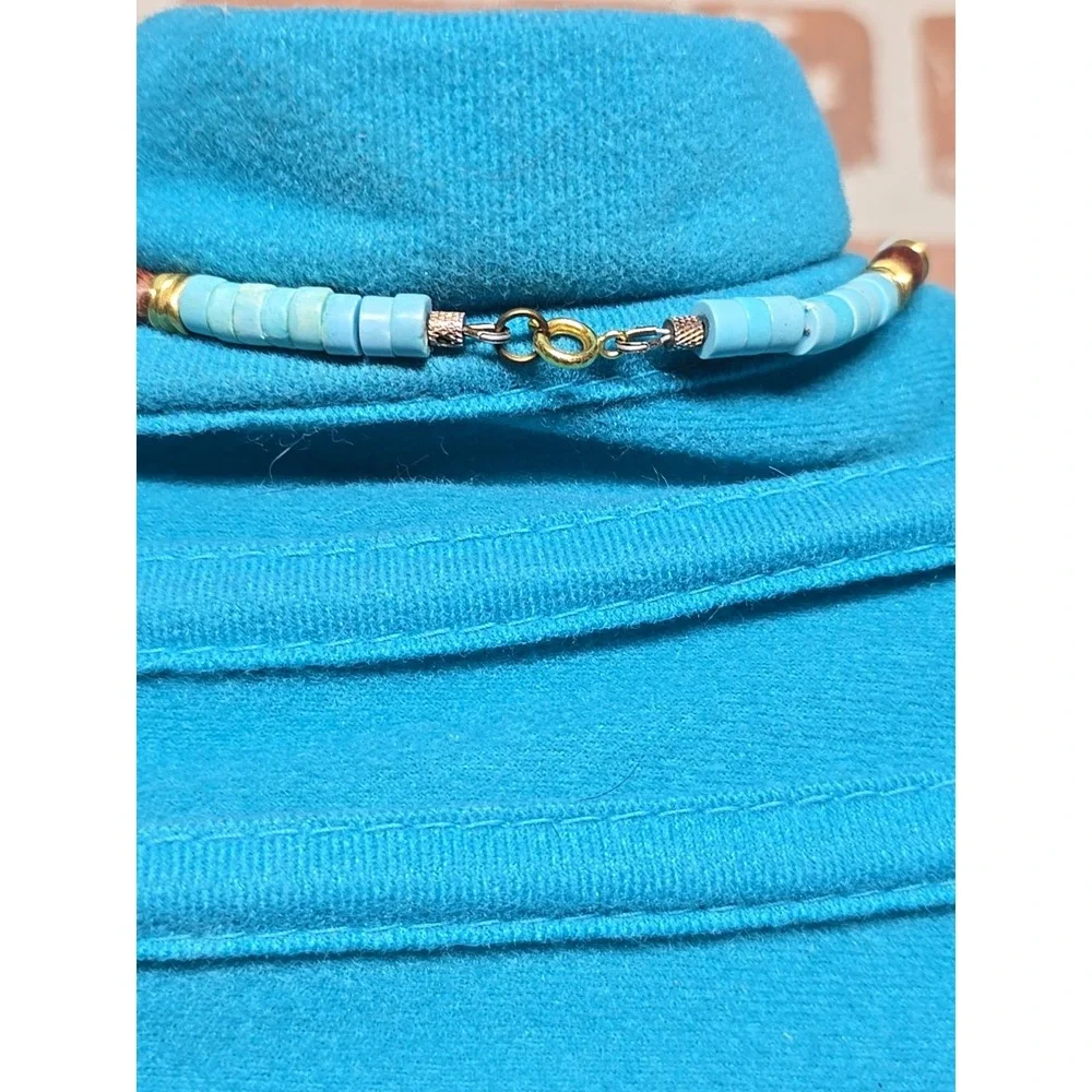 Faux Turquoise Beaded Necklace 17